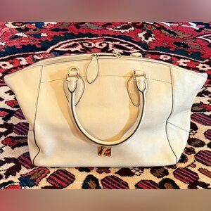 NWOT MCM Top Handle Bag, Beige